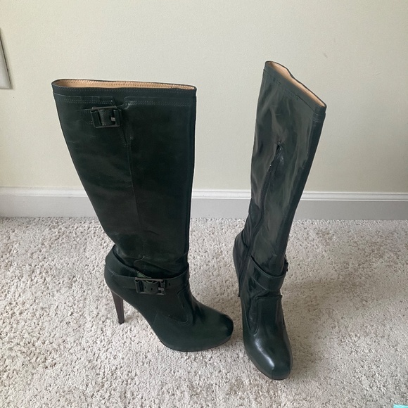 L.A.M.B. Gwen Stefani Vincent Platform Boots Dark Green Size 8 NEW - Picture 13 of 16